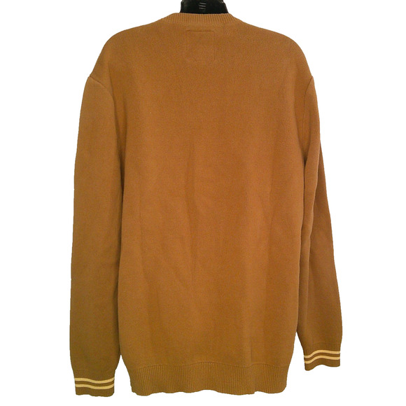 Vans Halecrest Men's XXL Casual Varsity Sweater Cardigan Brown - Picture 5 of 7